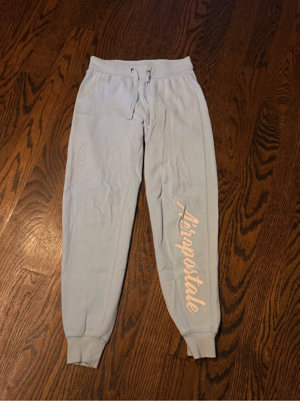 Abercrombie & Fitch Pale Blue Jogger Sweatpants with Pink Script